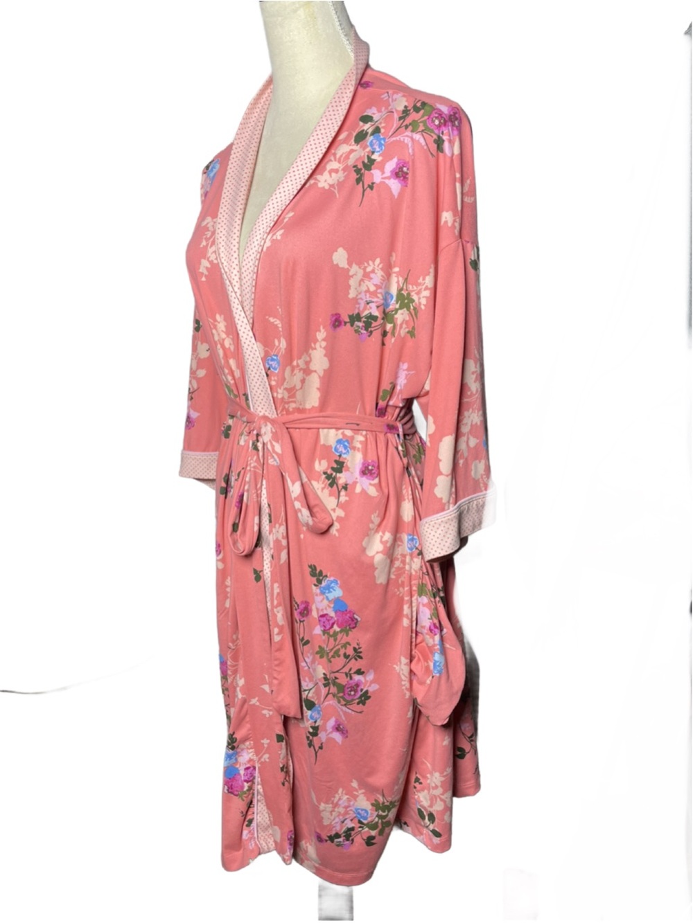 JoySpun Coral Floral Tie-Waist Lightweight Robe - Intimates & Sleepwear - Large - Picture 2 of 11
